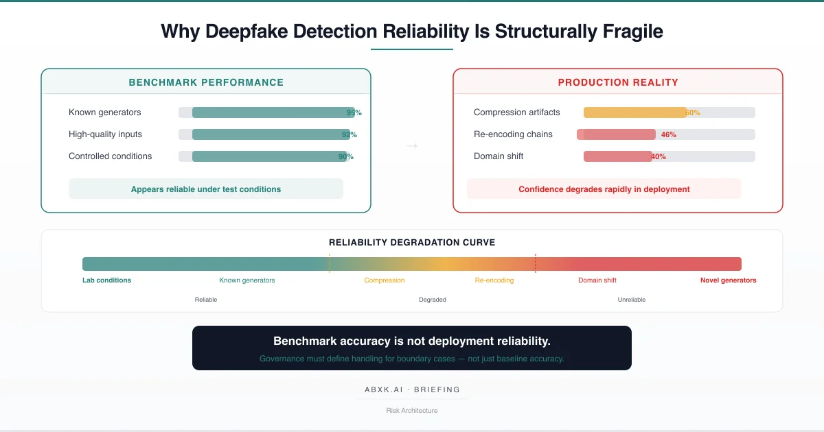 Why Deepfake Detection Confidence Is Structurally Fragile